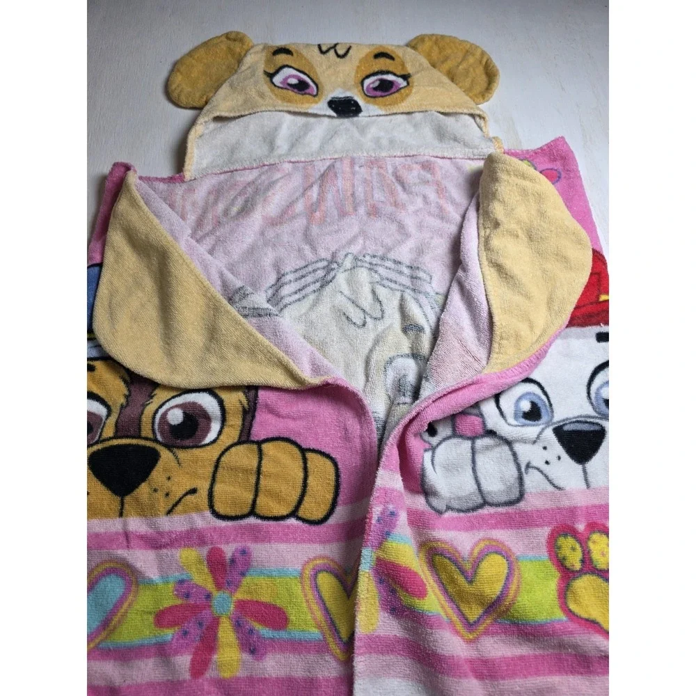 Paw Patrol Skye Kids Hooded Towel Wrap 100% Cotton Beach Swim Bath